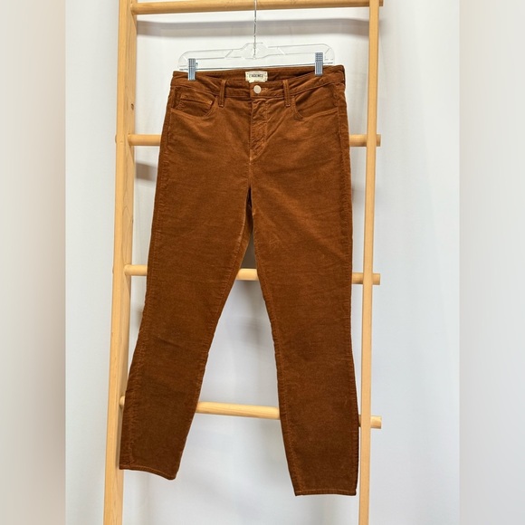 L’AGENCE The Stevie velvet crop Jean in rich ginger size 29 - Picture 7 of 12